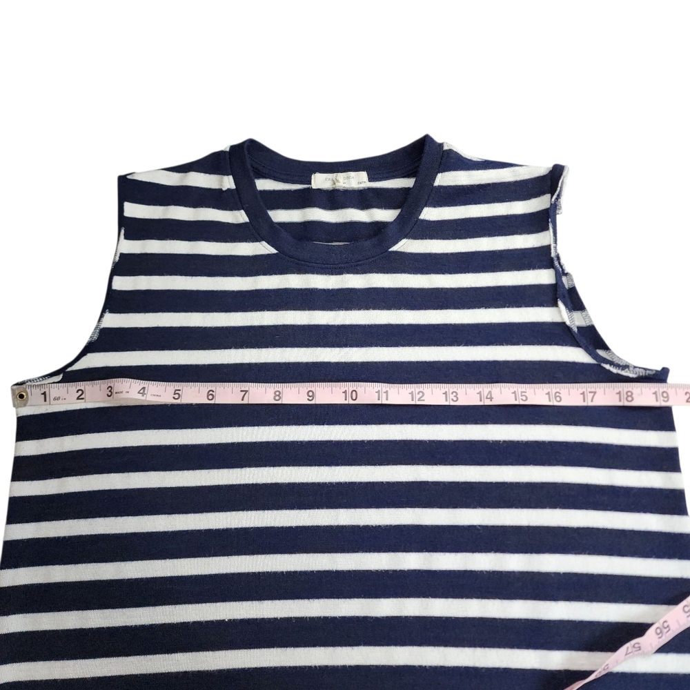 rag & bone Navy White Soft Boxy Nautical Striped Sleeveless Size XS - Picture 8 of 12
